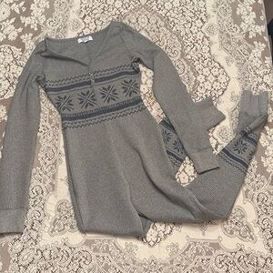 Frankie's Bikinis Gray Patterned Onesie